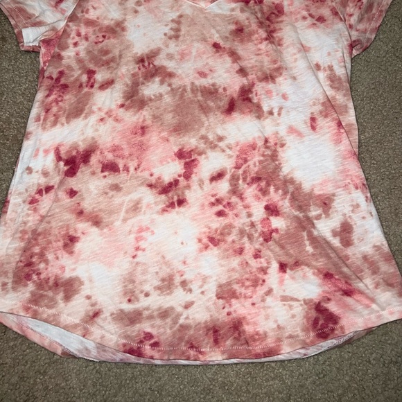 NWOT Sonoma Everyday Tee Red & Pink Tie Dye Shirt size M Very Pretty - Picture 6 of 7